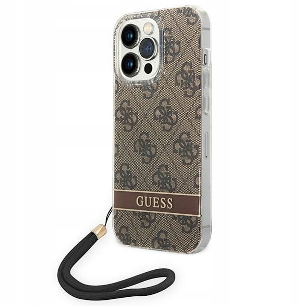 Originální Pouzdro Guess GUOHCP14LH4STW pro iPhone 14 Pro 6,1", hnědé/brown hardc