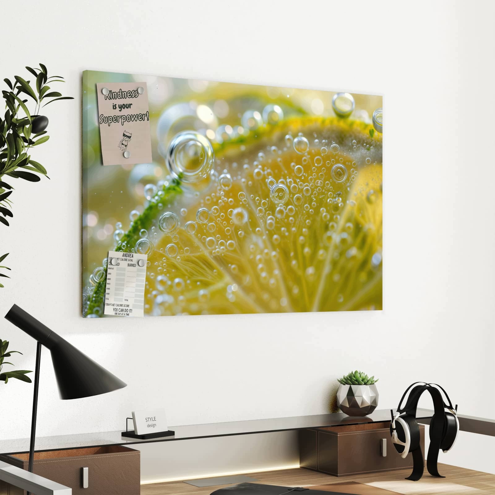 Magnetická tabule Jemné Plátek citronu 60 × 40 cm