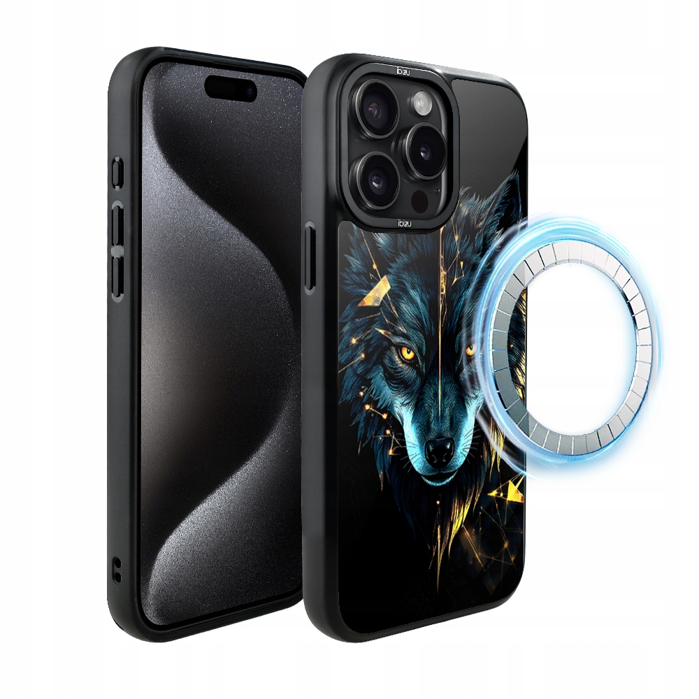 Pouzdro Ibizu DropGuard Matné pro iPhone 15 Pro s MagSafe, Wolf of Power