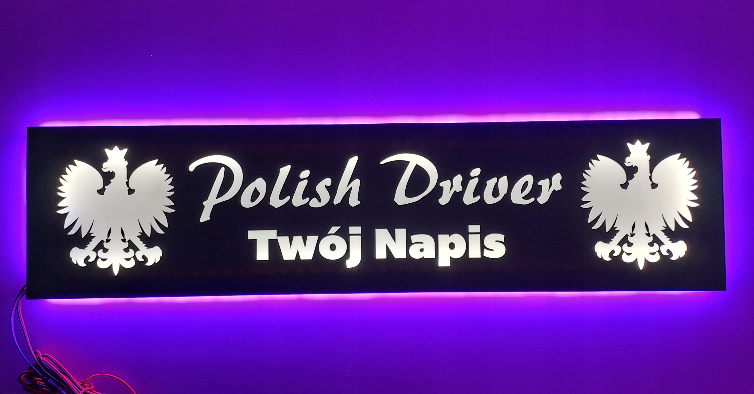 Led tabuľa Polish Driver nad posteľou s vaším nápisom Rgb Tir Lkw