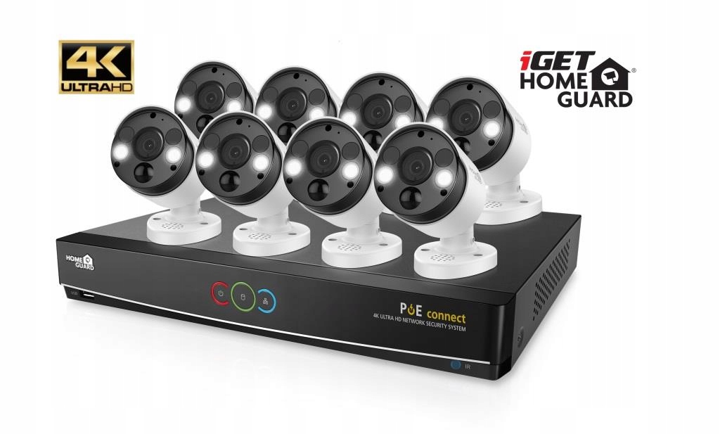 iGET HGNVK164908 Kamerový UltraHD 4K PoE set, 16CH Nvr 8x Ip 4K…