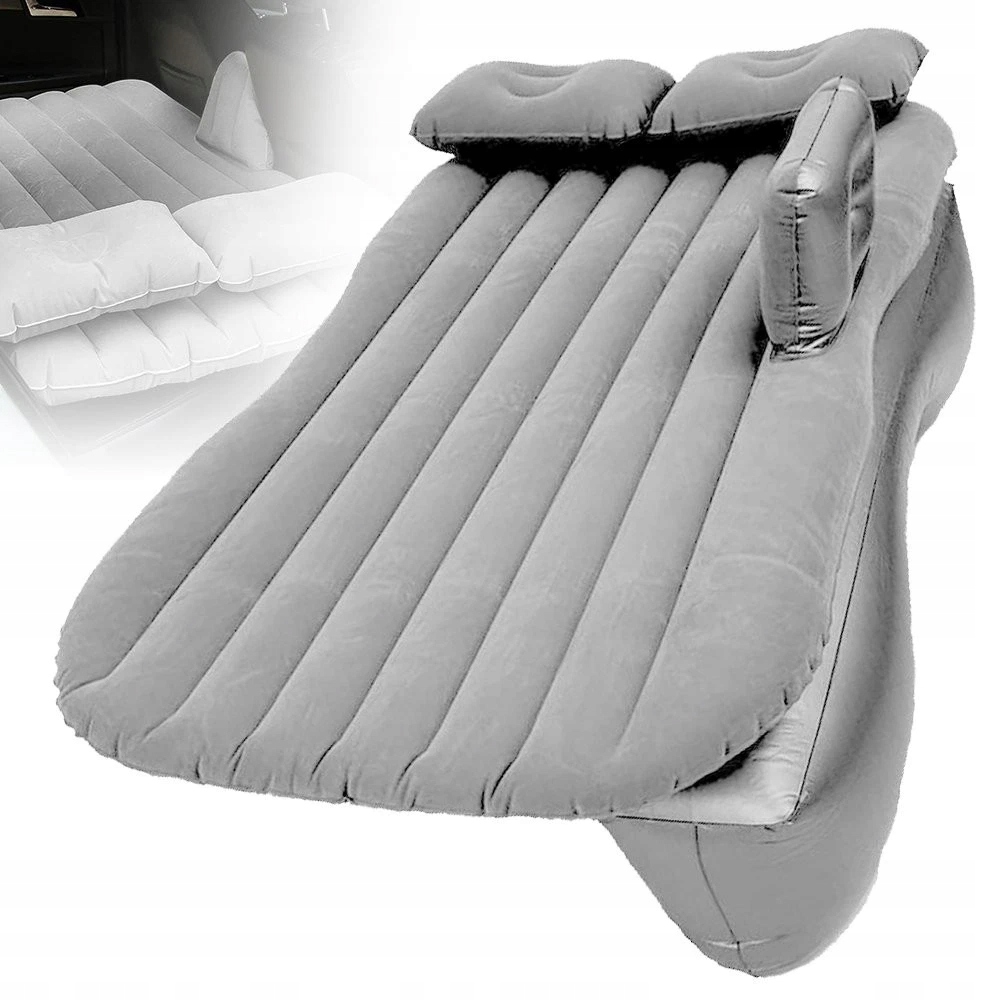 Matrace Se 2 Polštáři A Pumpou Pro Turistiku, Šedá