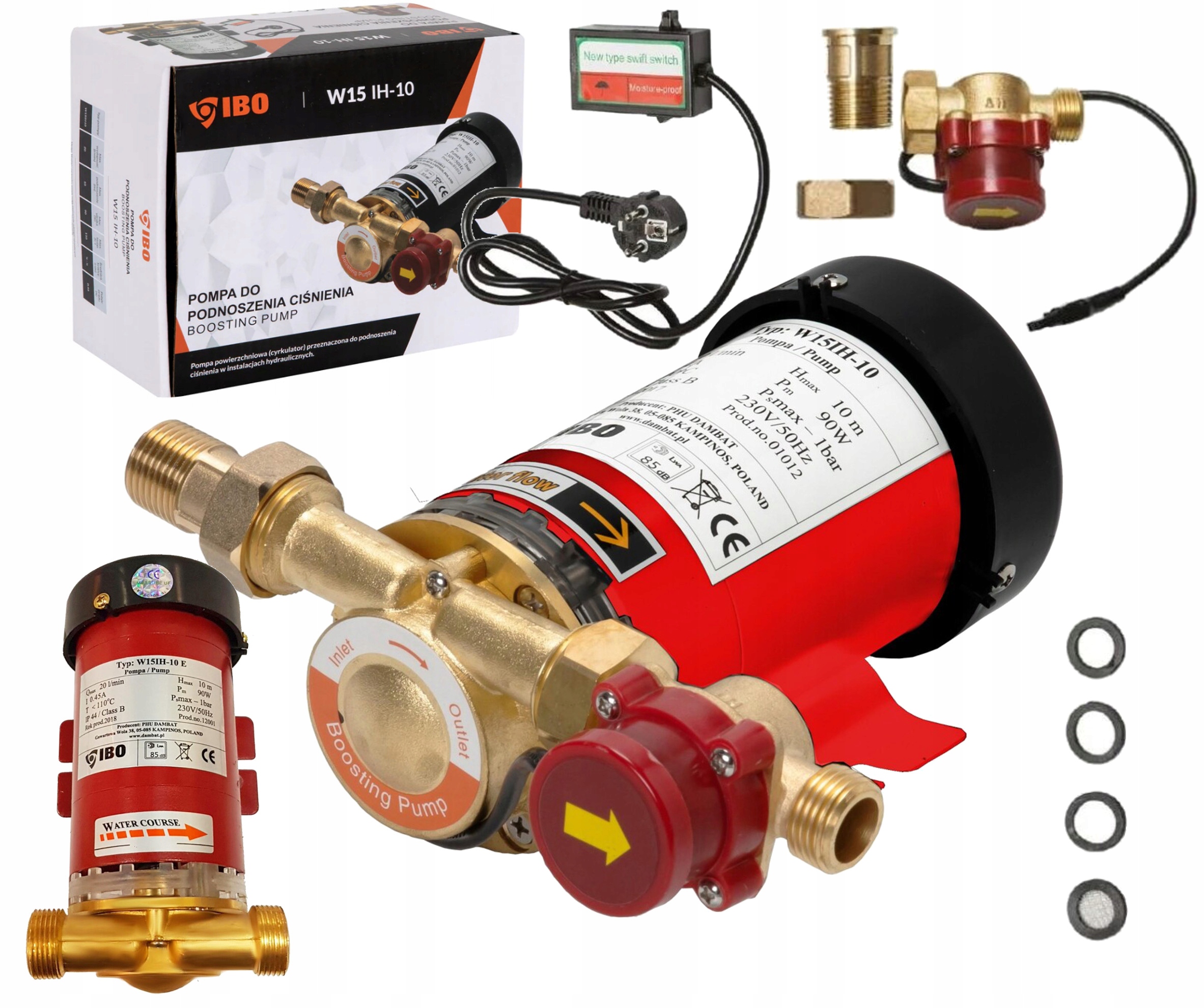 Ibo Sieťová Obehová Pumpa Zvyšujúca Tlak Vody W15-IH-10 20L/MIN 90W