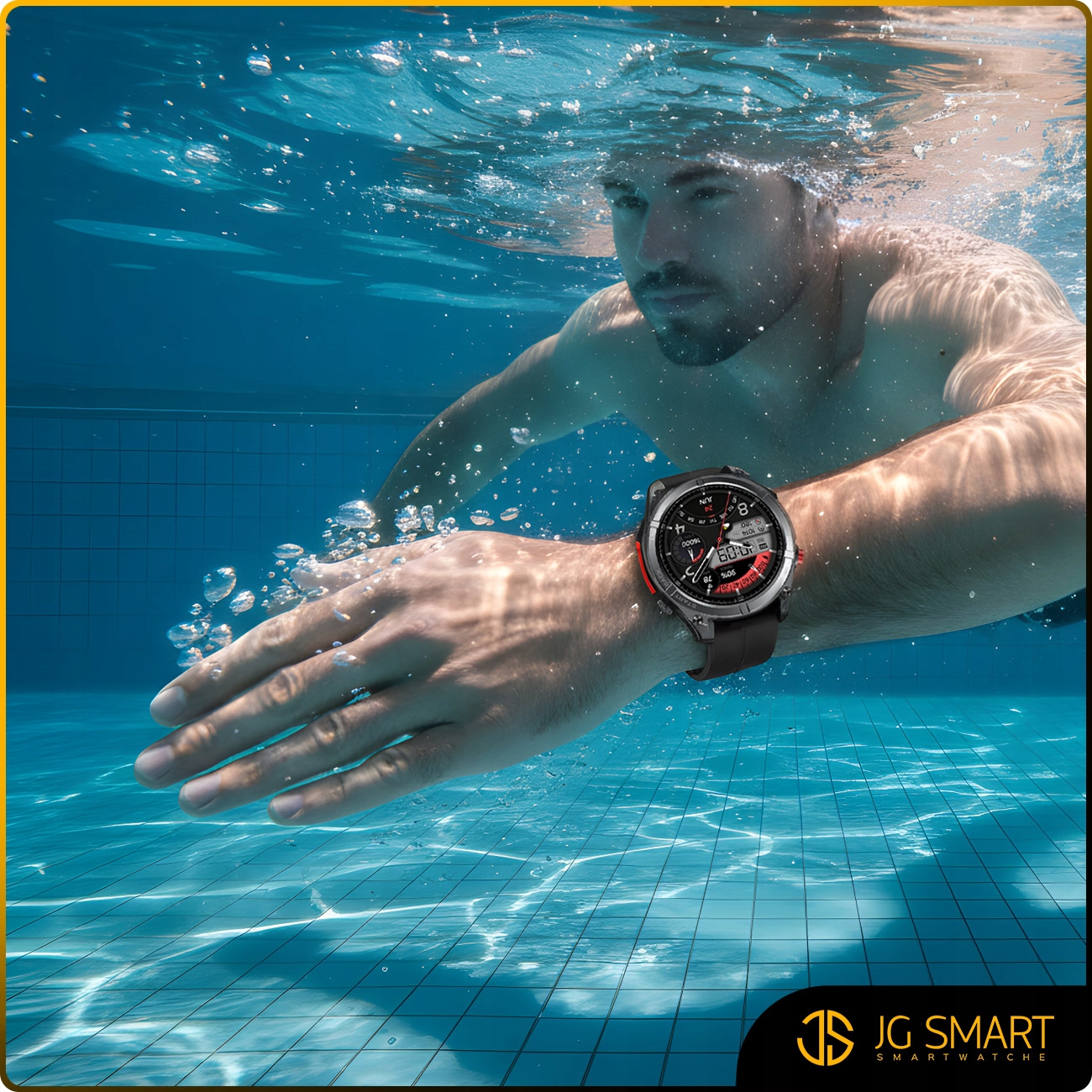 JG Smart Men's Outdoor GPS AMOLED Smartwatch Black IP69K тип