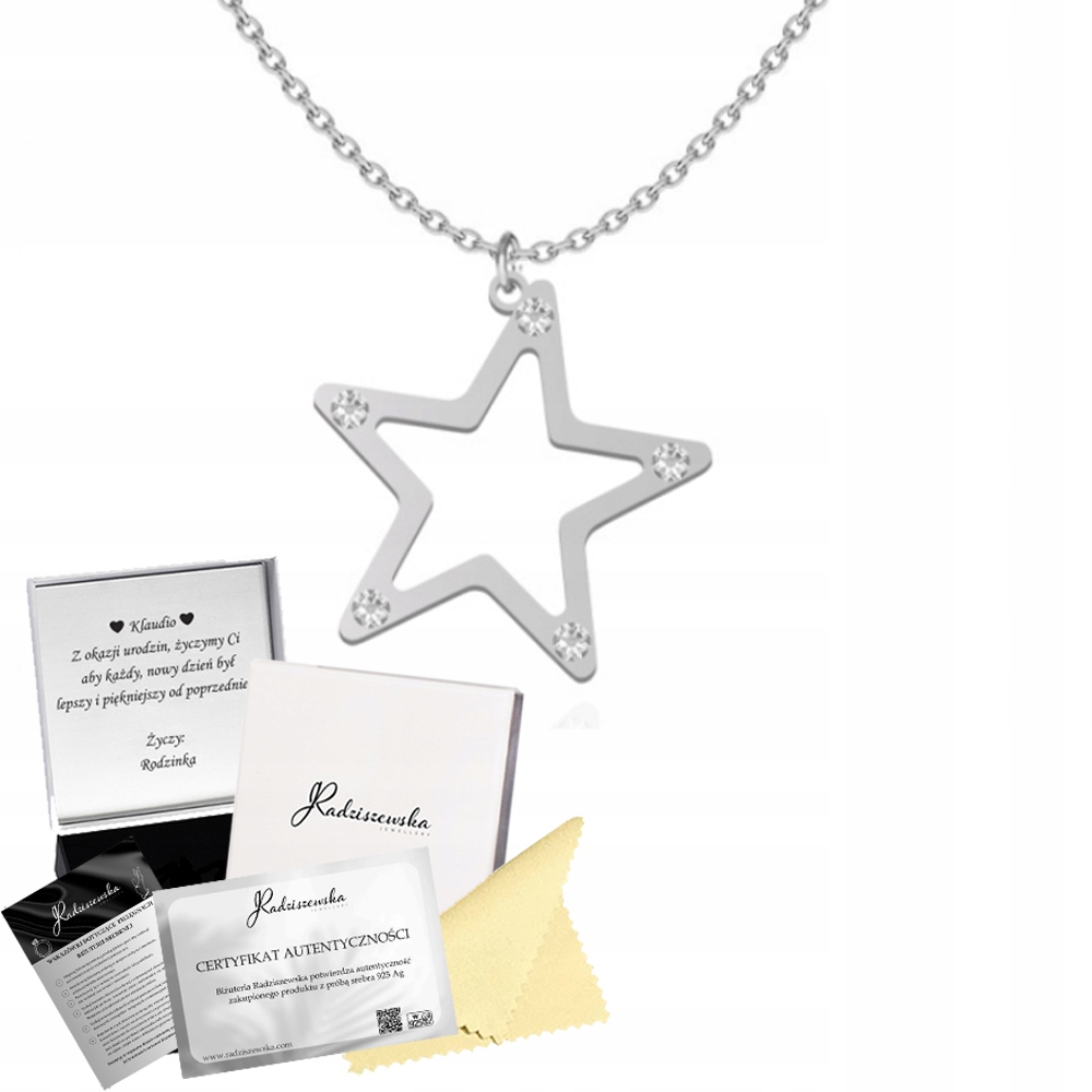 Stříbrný Náhrdelník S Hvězdou Řetízek Stříbro Dárek Přání Bonus