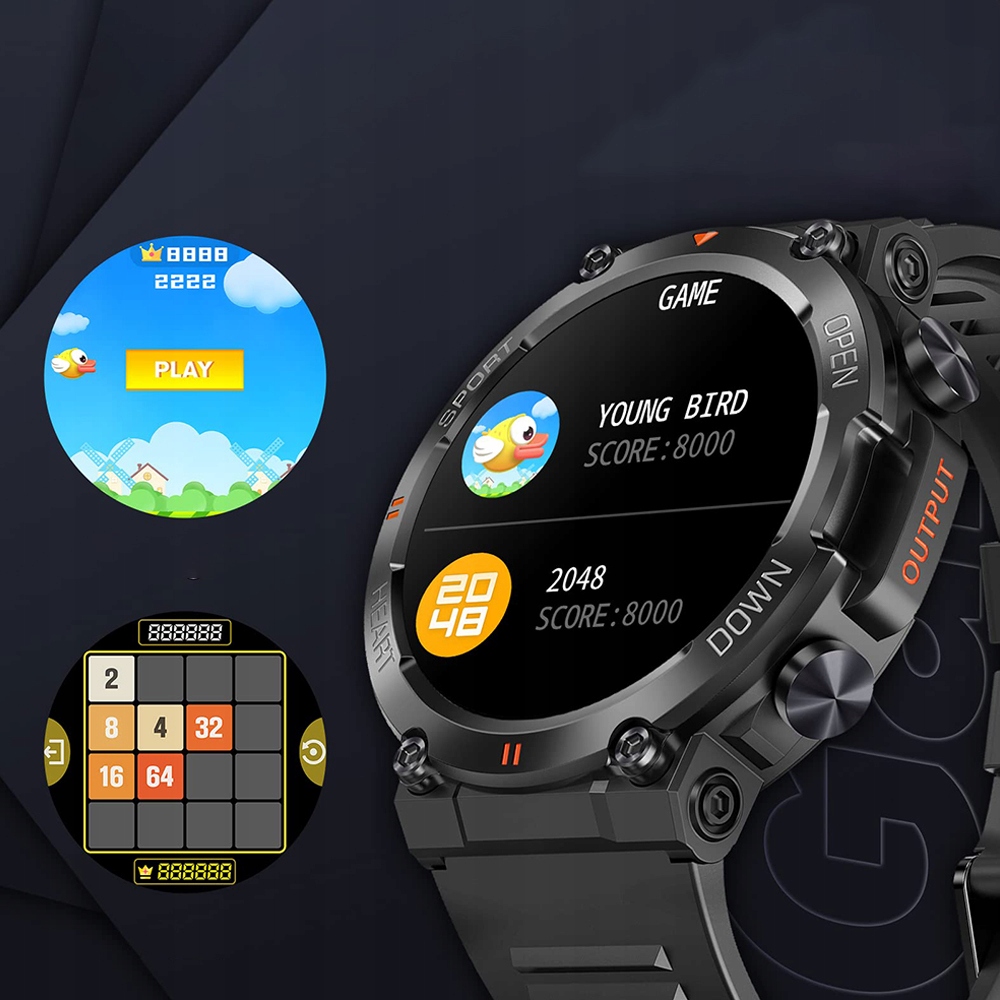 SMARTWATCH ZEGAREK MĘSKI BLUETOOTH ROZMOWY SPORTY Transmisja danych brak