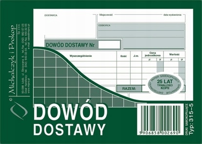 

Dowód Dostawy A6 315-5 Michalczyk I Prokop