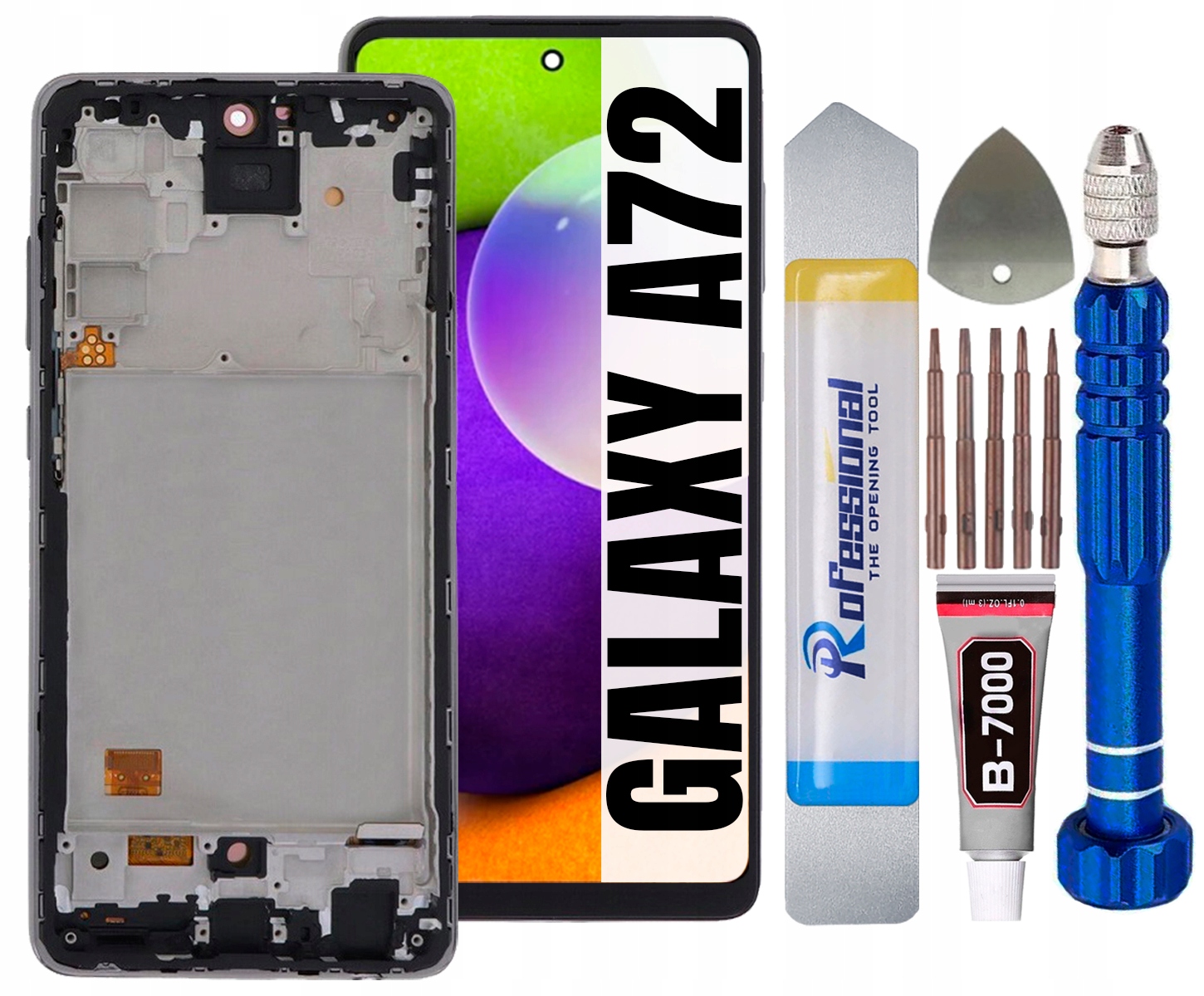 Displej Pro Samsung Galaxy A72 Plná Velikost 6,7" Oled LCD Rámeček