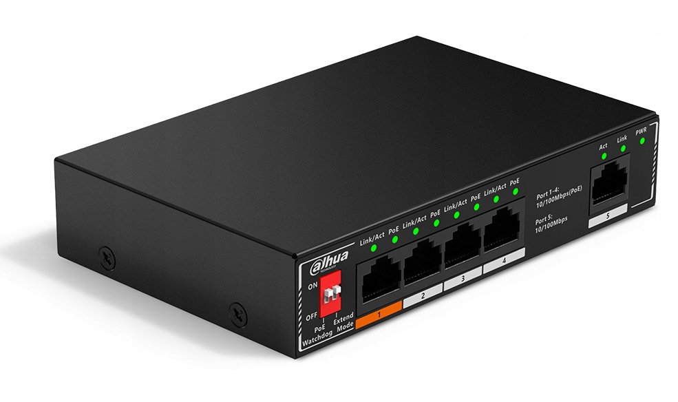 Switch Poe 4x PoE 2x Uplink 10/100/1000Mbps Dahua SF1005P