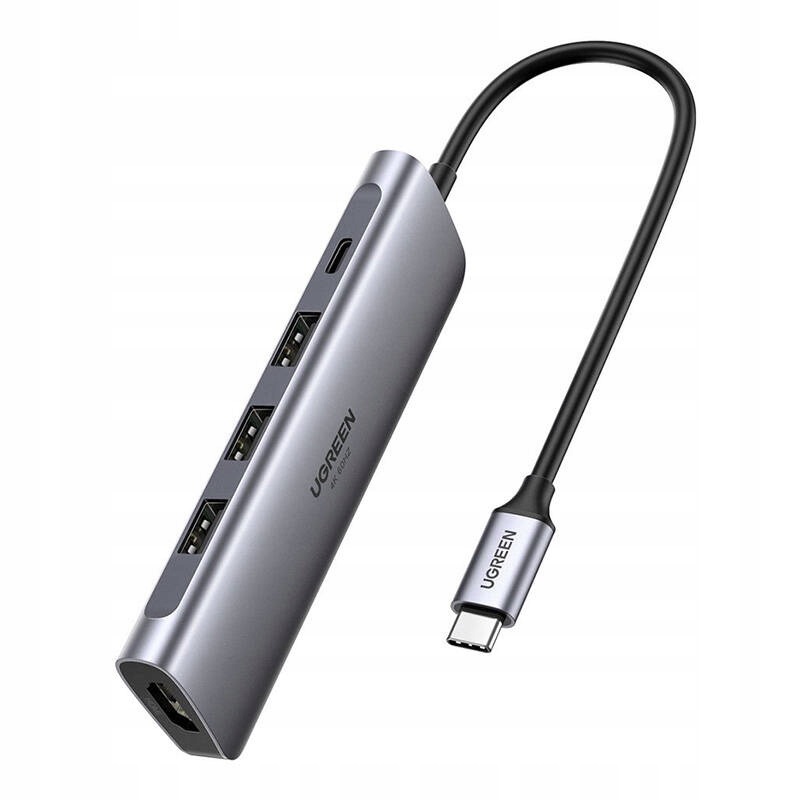 Ugreen Multifunkční Hubový Adaptér 5V1 Usb-c Na 3X Usb 3.0 Hdmi 4K Usb-c