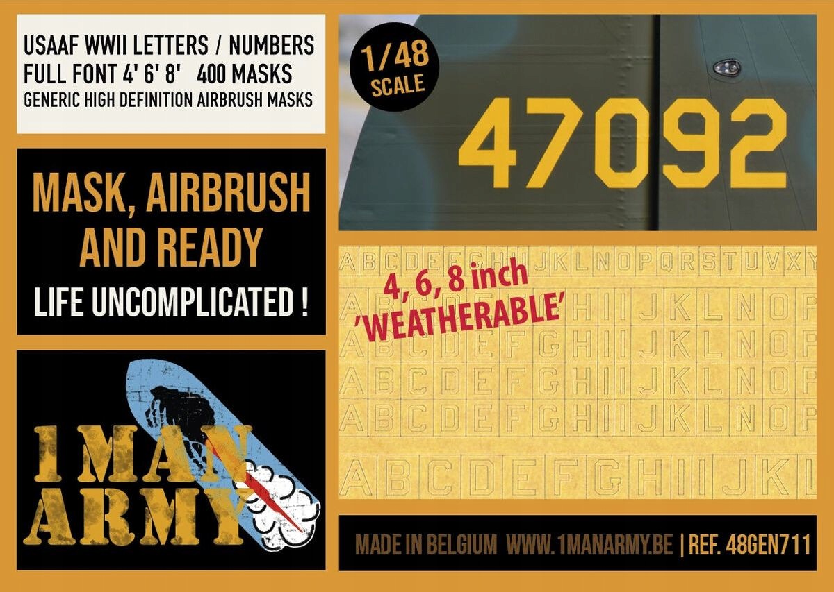 Masky pro airbrush Usaaf Wwii 1:48 400 ks 1 Man Army