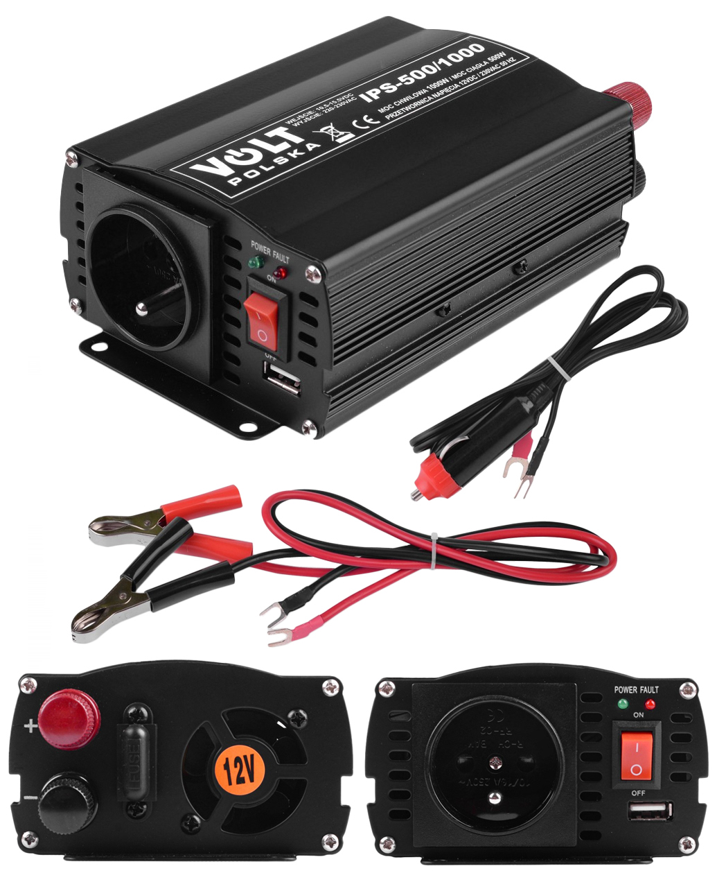 

Przetwornica 12V 230V 500/1000W Usb Volt Polska