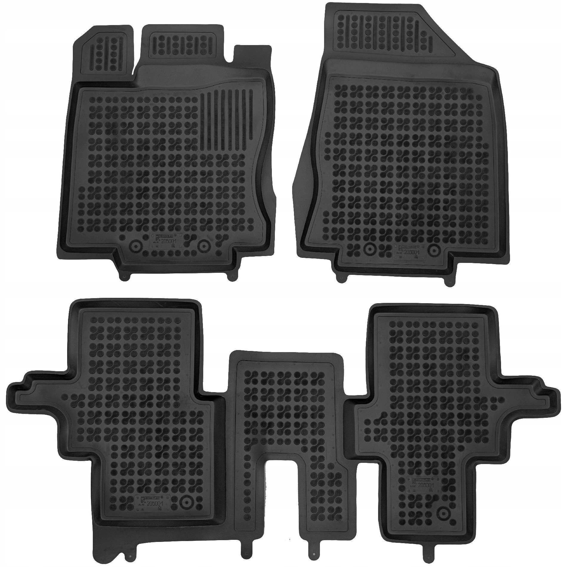 Gumové rohože Infiniti QX60 I pre 2013-2020 7 osôb (zložené do 3 radov sedadiel)