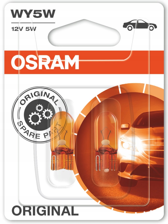 ŻARÓWKI OSRAM WY5W 12V ORIGINAL BLISTER KOMPLET 2 SZTUKI ŚWIATŁA STOPU