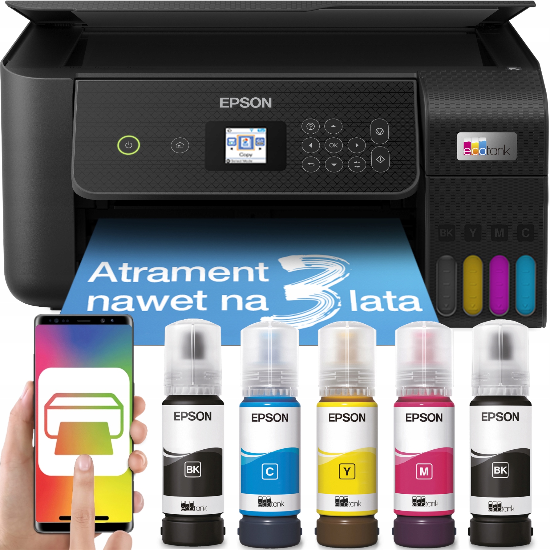 Multifunkčná tlačiareň 3v1 Epson EcoTank Wifi Druk Skan LCD displej