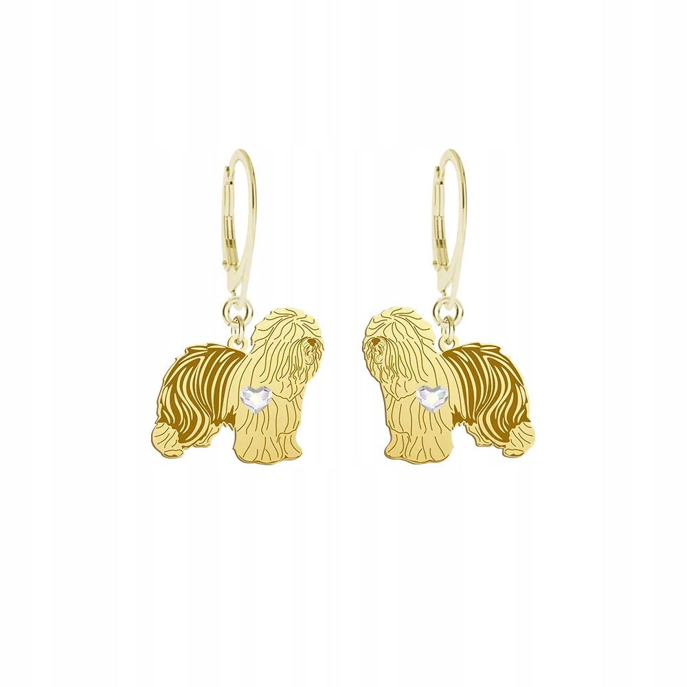 Náušnice Zlaté se psem Staroanglický ovčák Bobtail 925 Šperky Gravírování