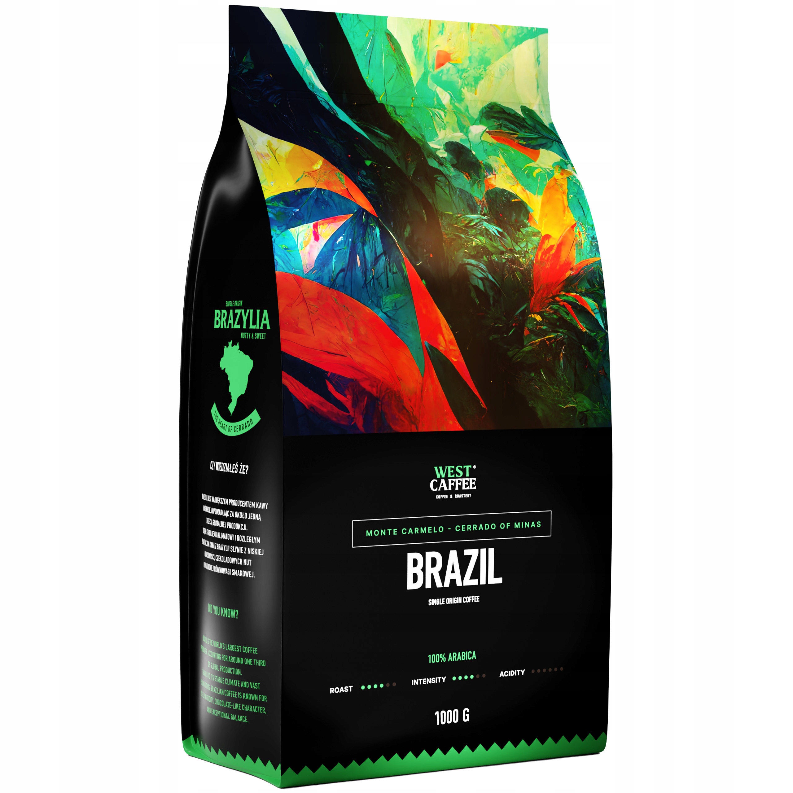 Levně Káva zrnková Brazílie 1 kg Čerstvě pražená 100% Arabica Monte Carmelo