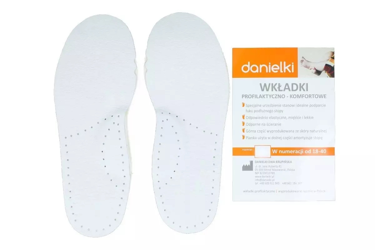 Wkładki do butów profilowane skórzane profilaktyczne danielki R22 Bohater / Bajka brak