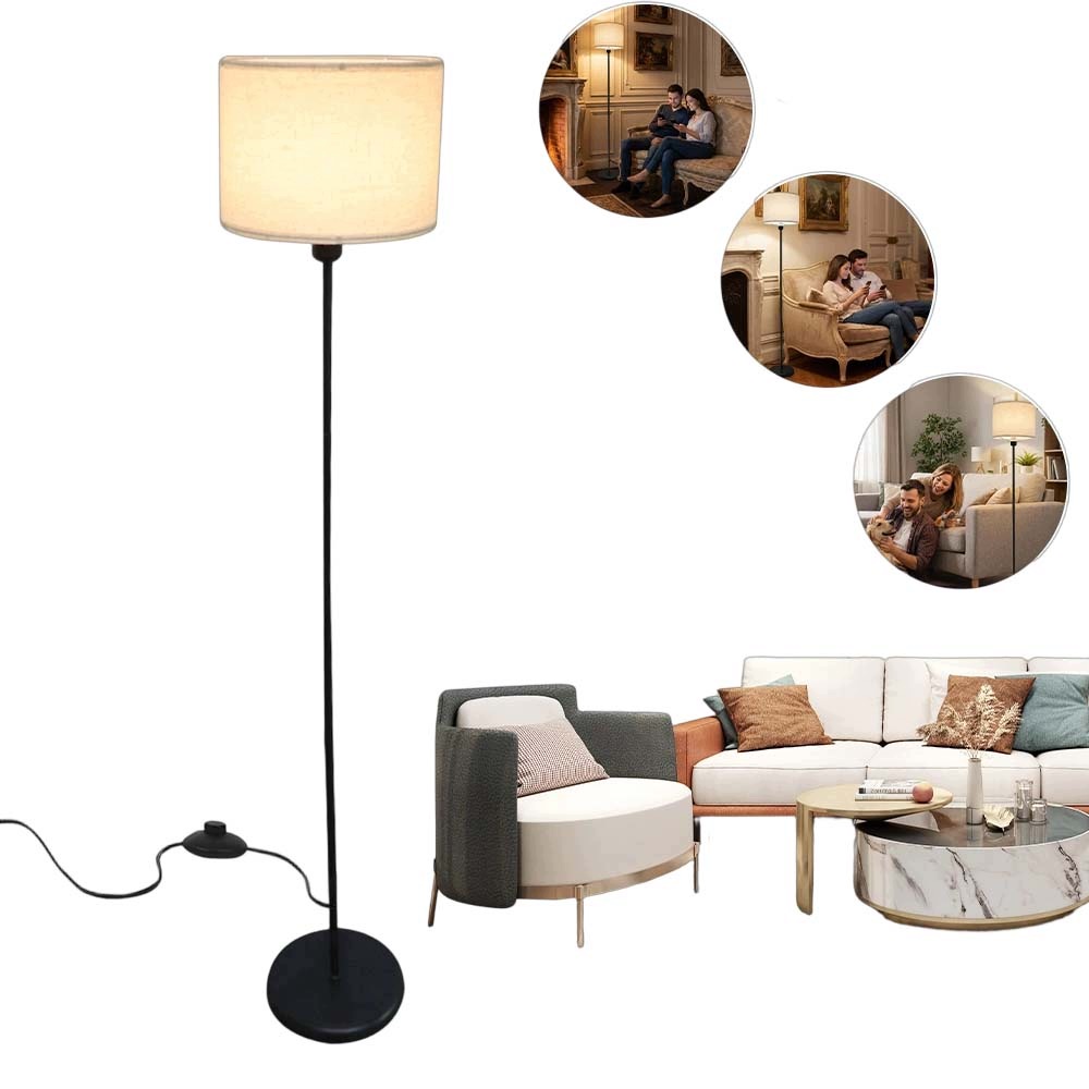 E27 stojací lampa s 9W Led žárovkou, teplé a chladné světlo do domu