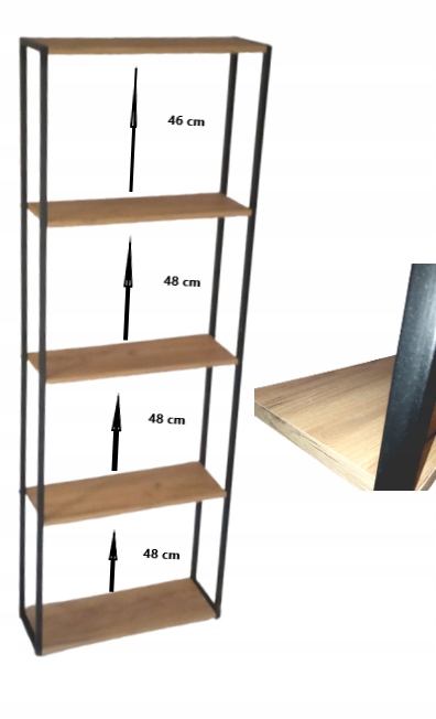 REGAŁ PÓŁKA STOJĄCA LOFT UNIWERSALNA 200x66x21