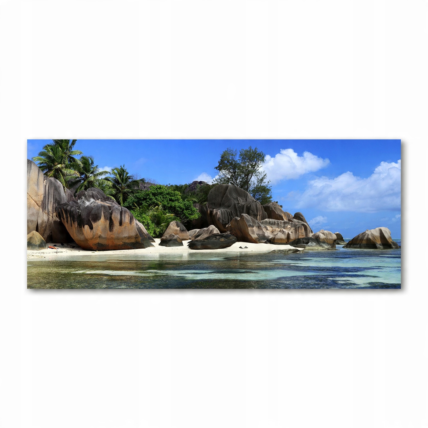 

Foto obraz szkło akryl Seszele panorama 125x50 cm