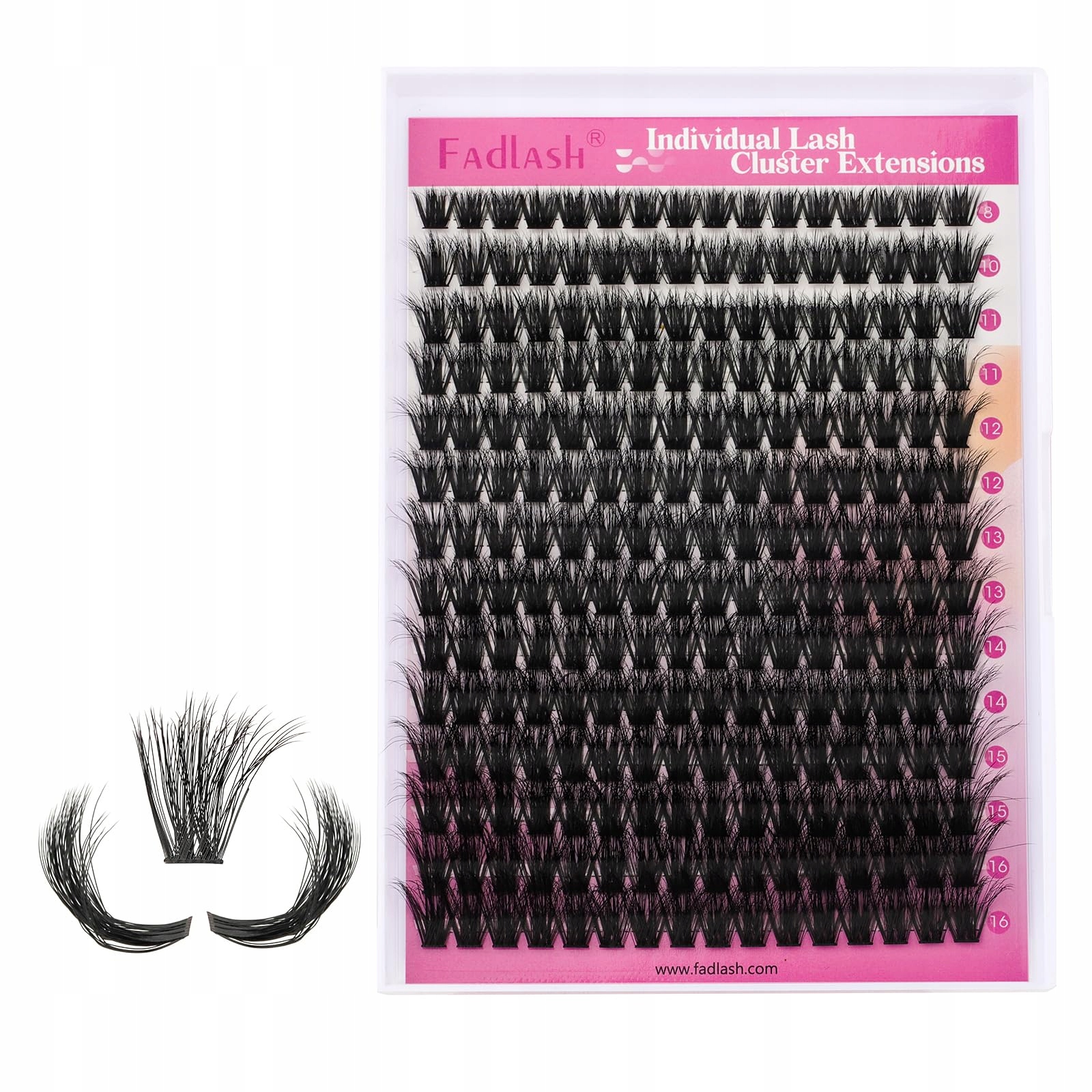 FADLASH Rzęsy Kępki 100D 0.07D Curl 3D Efekt Mix 8-16mm Dla Początkujących — miniatura 6