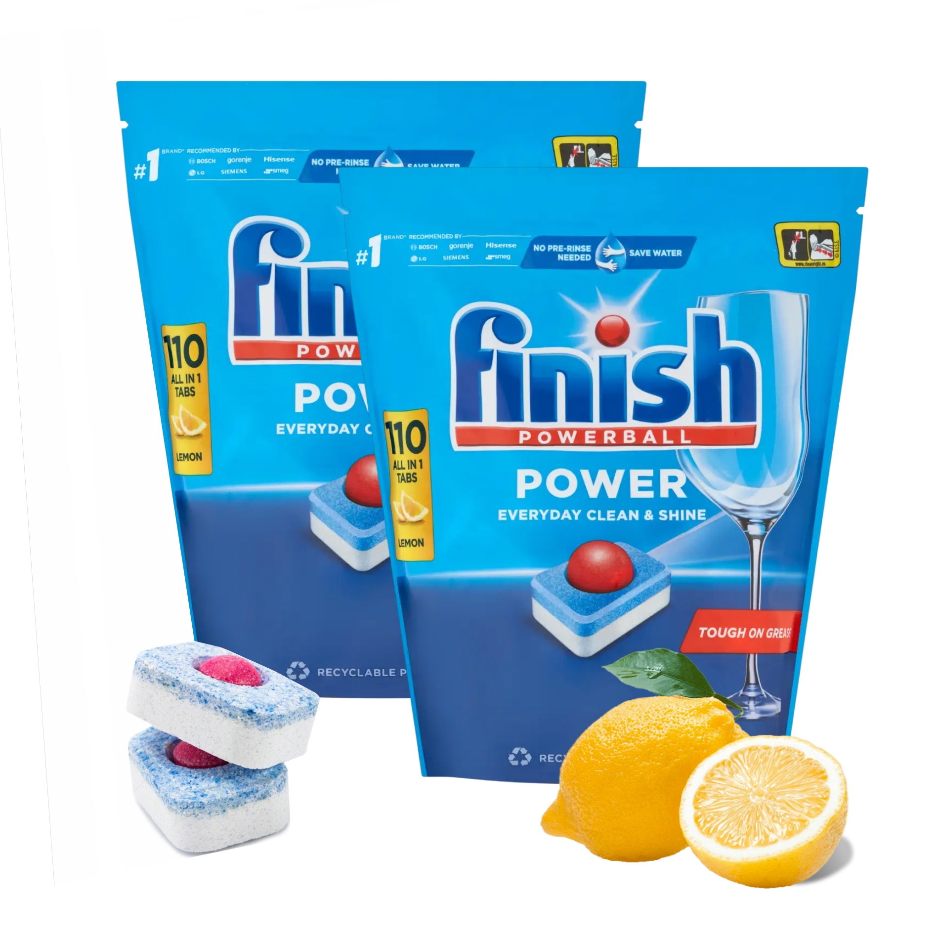 Levně Tablety Do Myčky Finish Powerball 220 Kusů All In One, Citronové Lemon