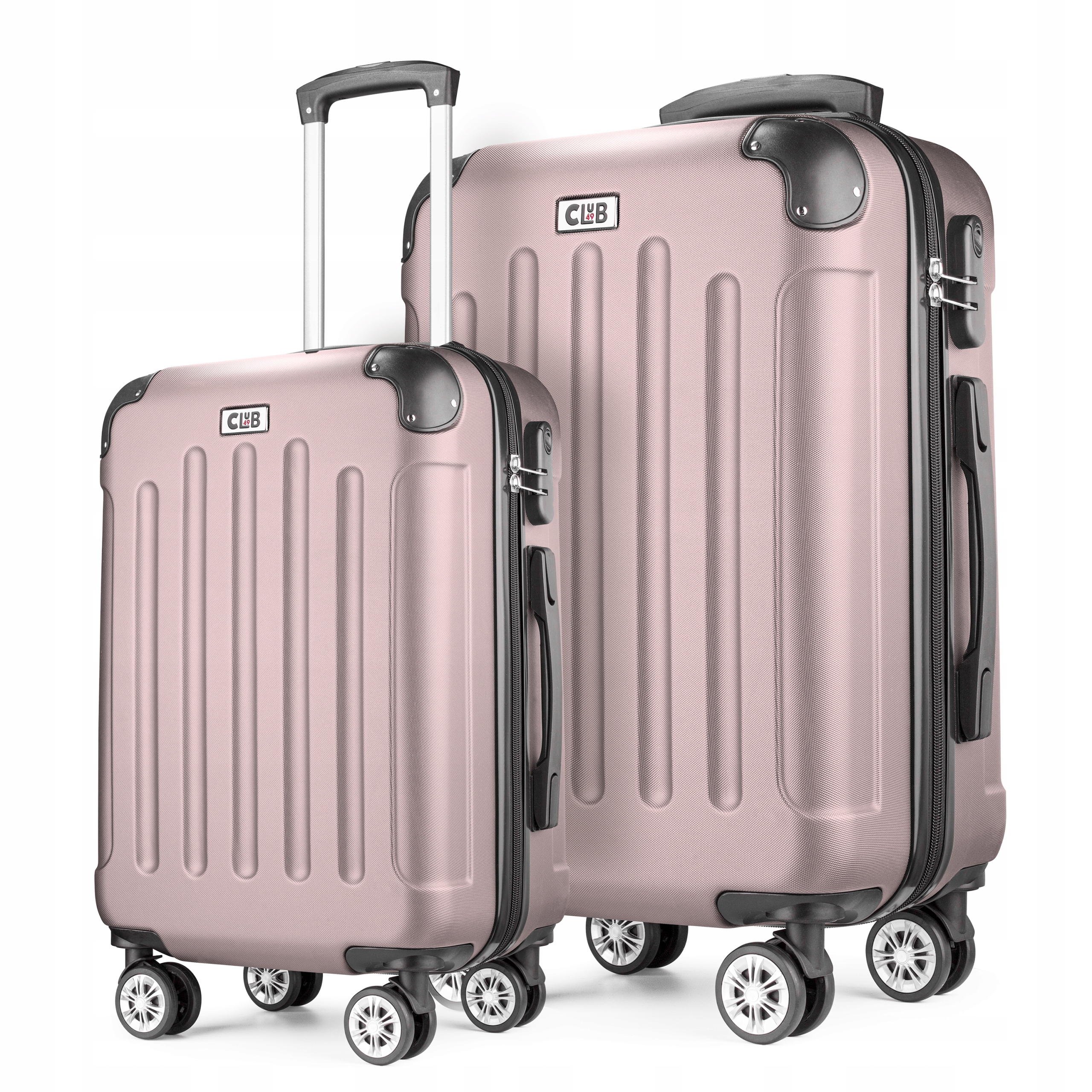 Posh Sada tvrdých cestovních kufrů z Abs Pudrová Růžová M+XL Set