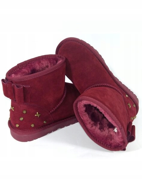 Bordové dámské kožené sněhule R 39