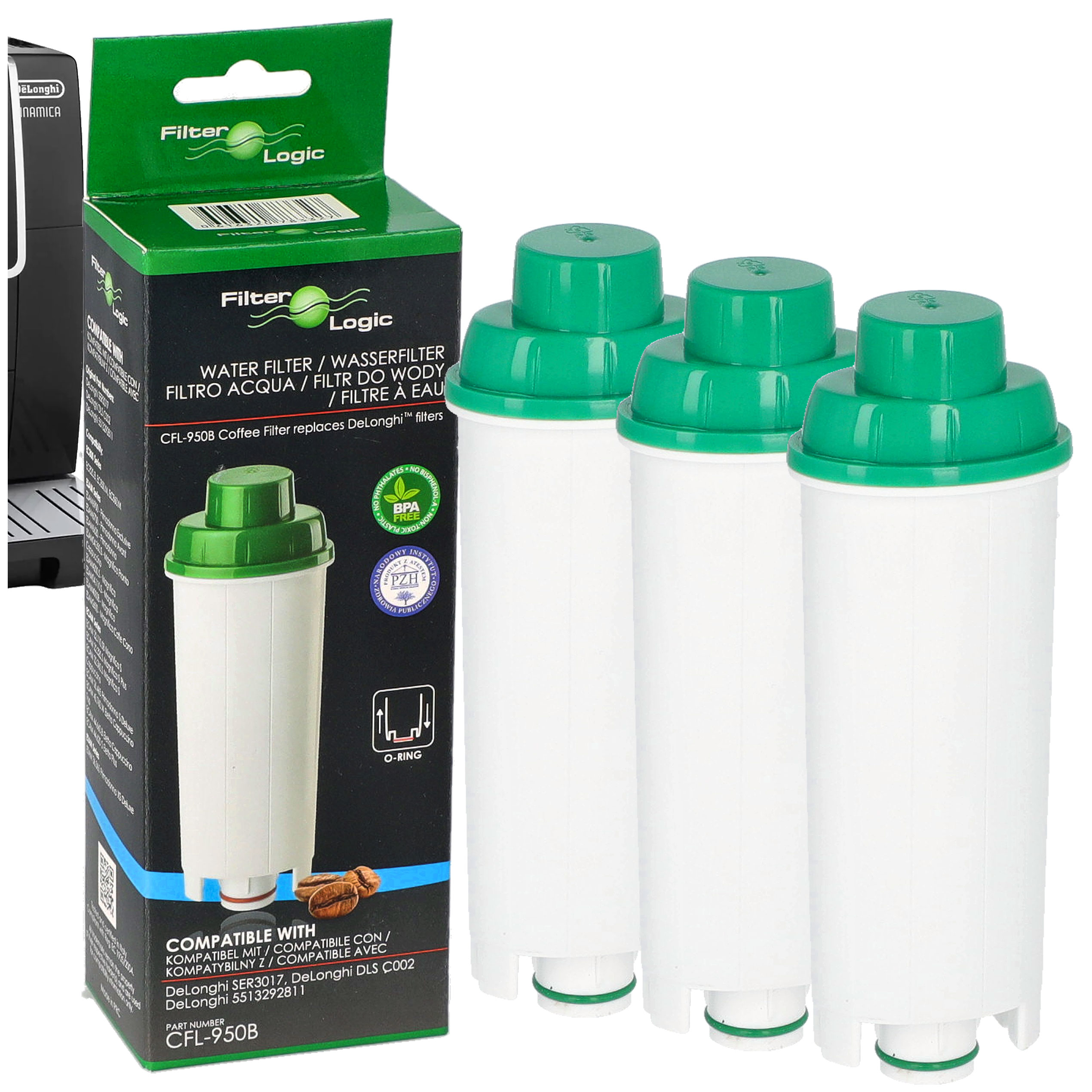 3x Filtr wody do expresu Delonghi Magnifica S Smart Dinamica Plus Eletta