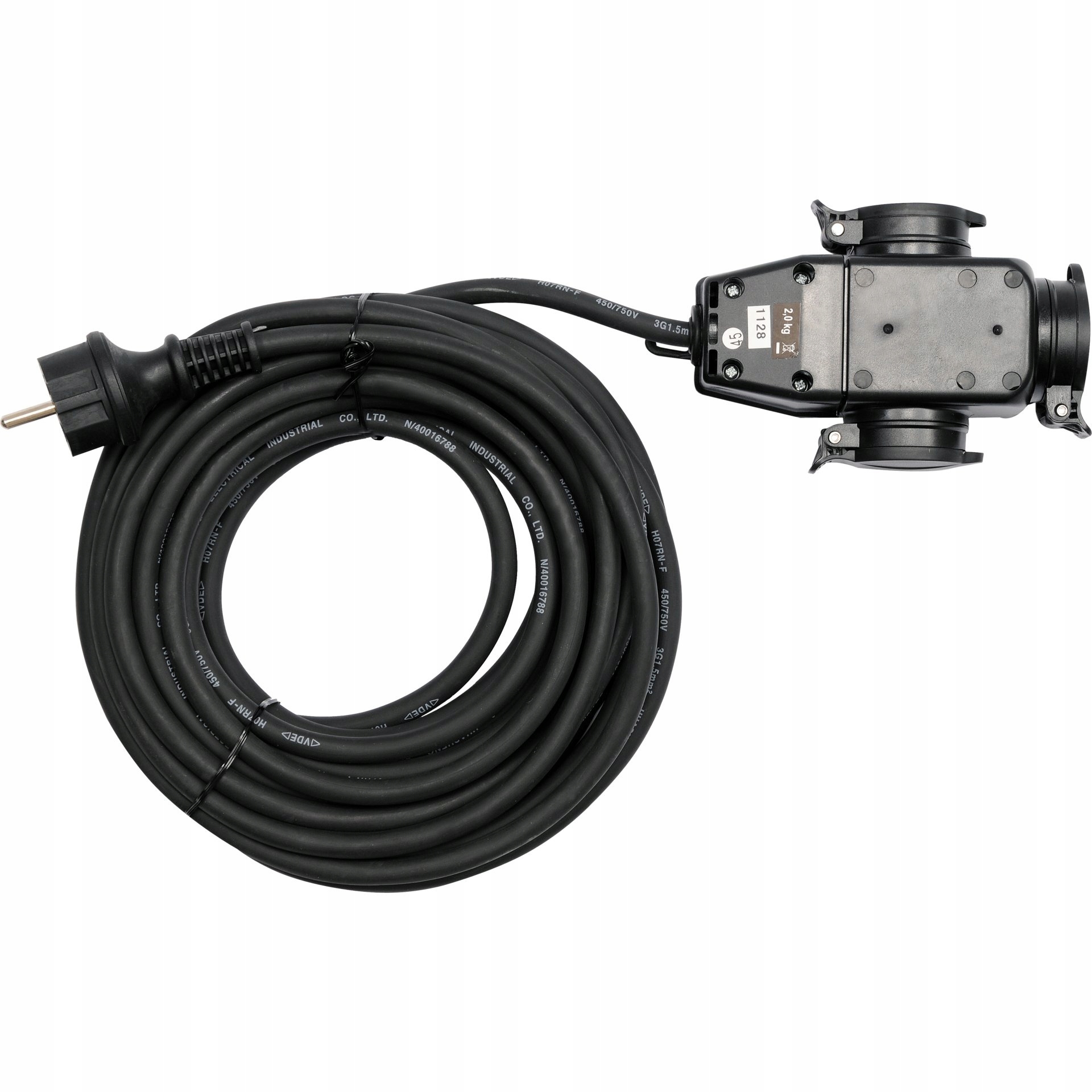 Stavební Prodlužovací Kabel 20 M 3 Zásuvky IP44 Uzemnění 3680 W Yato