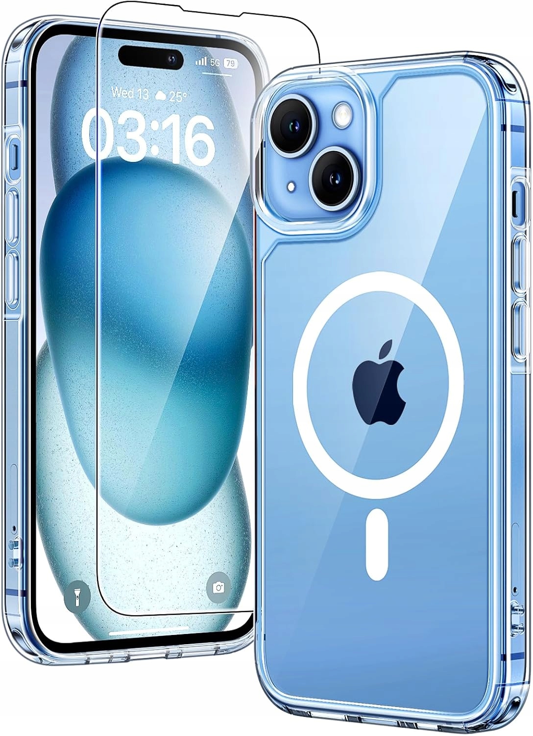 Tauri Etui do iPhone’a 15 6,1″ z pancerną folią szklaną, MagSafe
