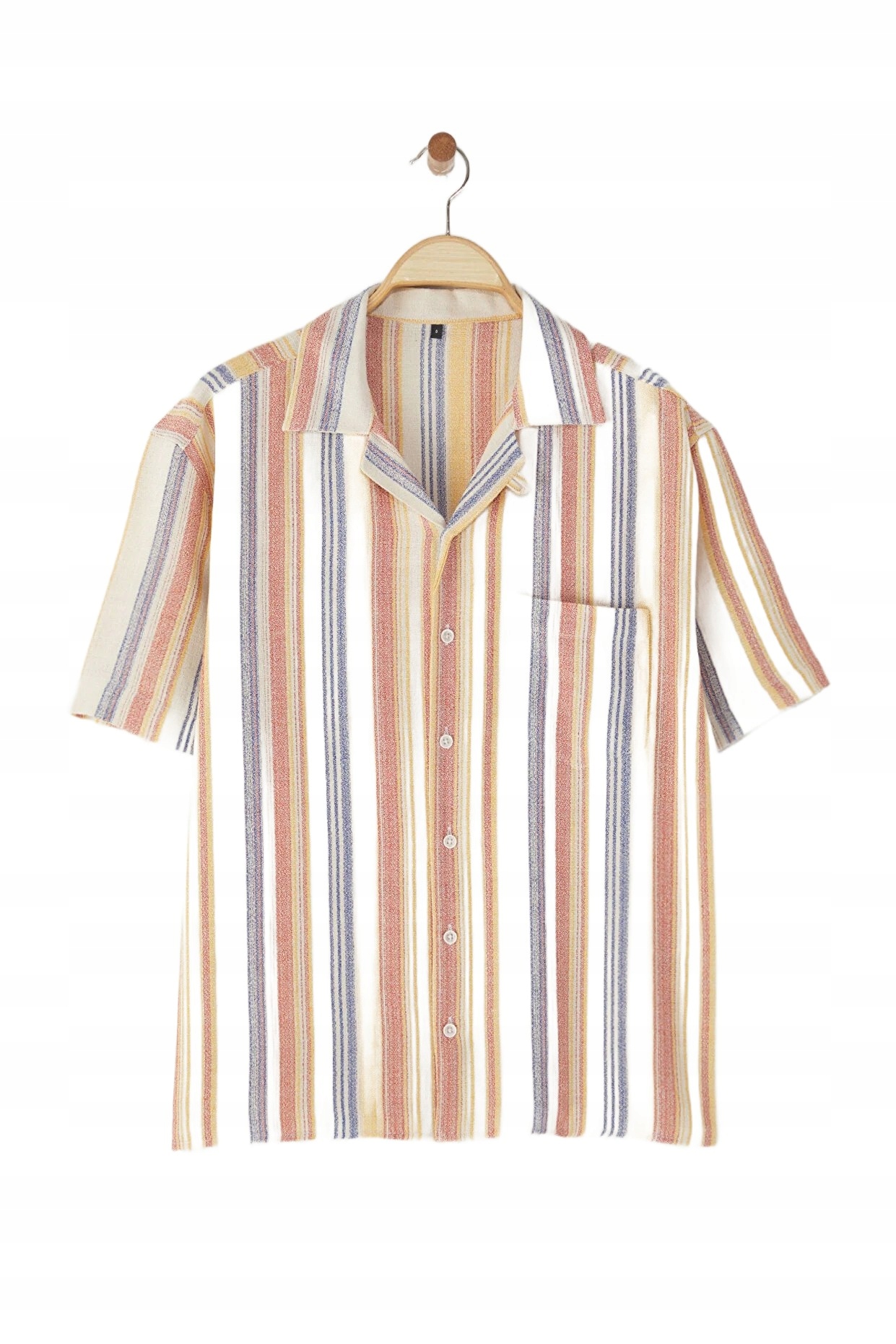 Trendyol Pánská Košile Casual Krátký Rukáv Pruhovaná Kapsa Xs 5DA