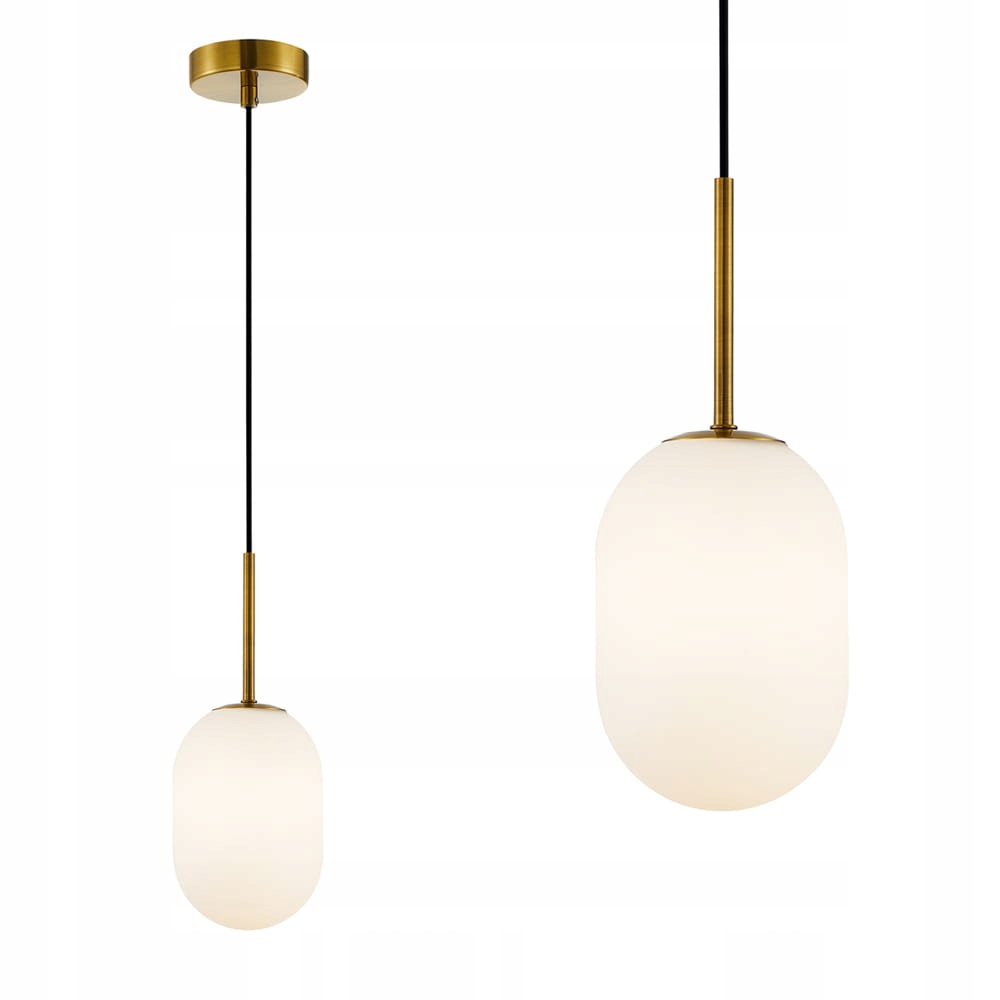 Závěsná skleněná lampa s závěsem Alias Gold 1xE14 fi 120 ML0317 Milagro