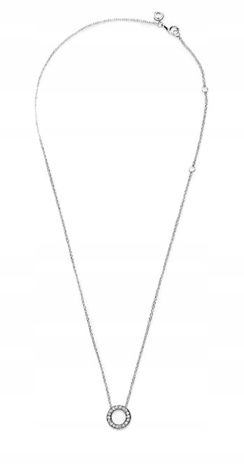 Krátký Dámský Náhrdelník Pandora 397436CZ-45 S Pavím Kolečkem A Zirkony