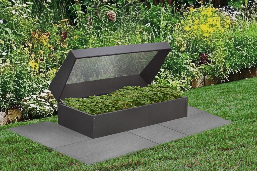 Mini zahradní skleník z pozinkovaného plechu 150x75 Ral 7016