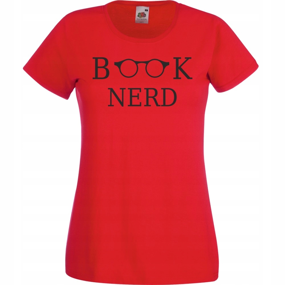 

Koszulka book nerd książkoholik S czerwona
