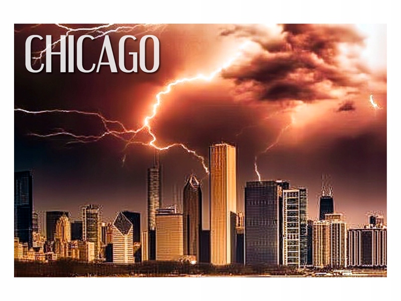 

Chicago Burza nad miastem Magnes na lodówkę