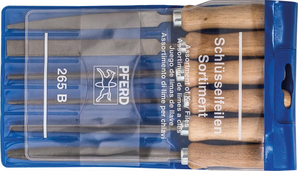 Sada klíčových pilníků V Pouzdru 100 m, zářez 2 6-dílná Pferd