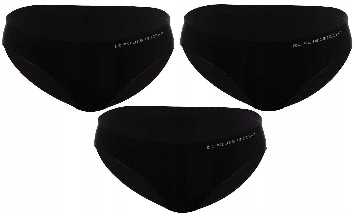 

Bezszwowe Bikini Brubeck Cotton |3-PACK|CZARNY| S