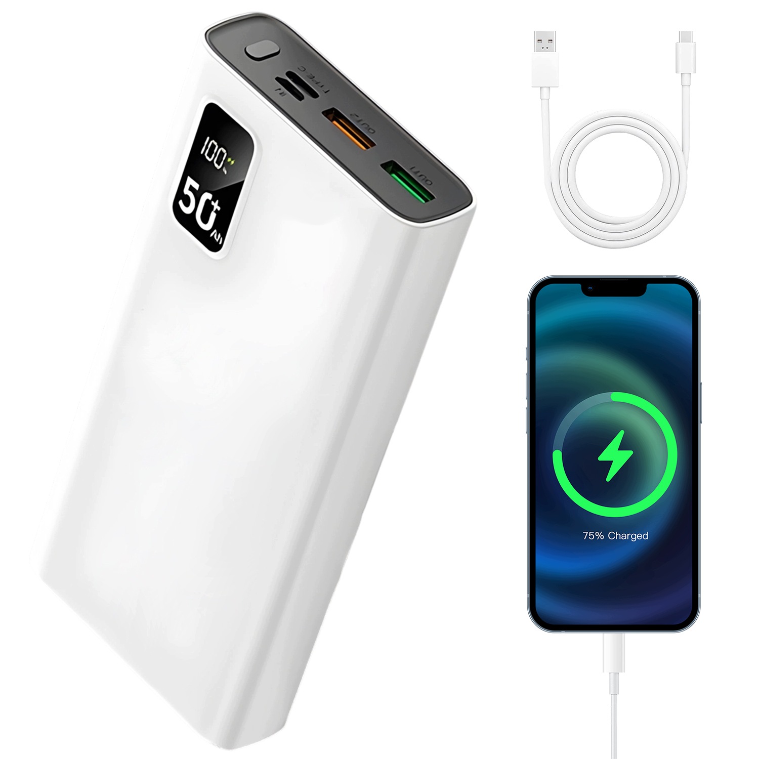 Pd22.5W Power Bank 50000Mah Rychlé nabíjení iPhonu Huawei Xiaomi