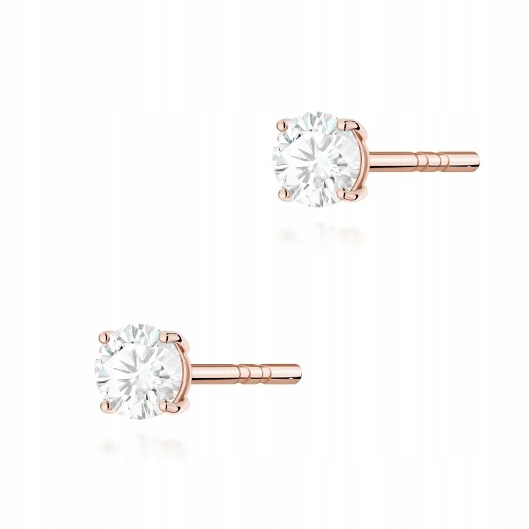 Náušnice pecky z růžového zlata s laboratorními diamanty 2 × 0,15 ct