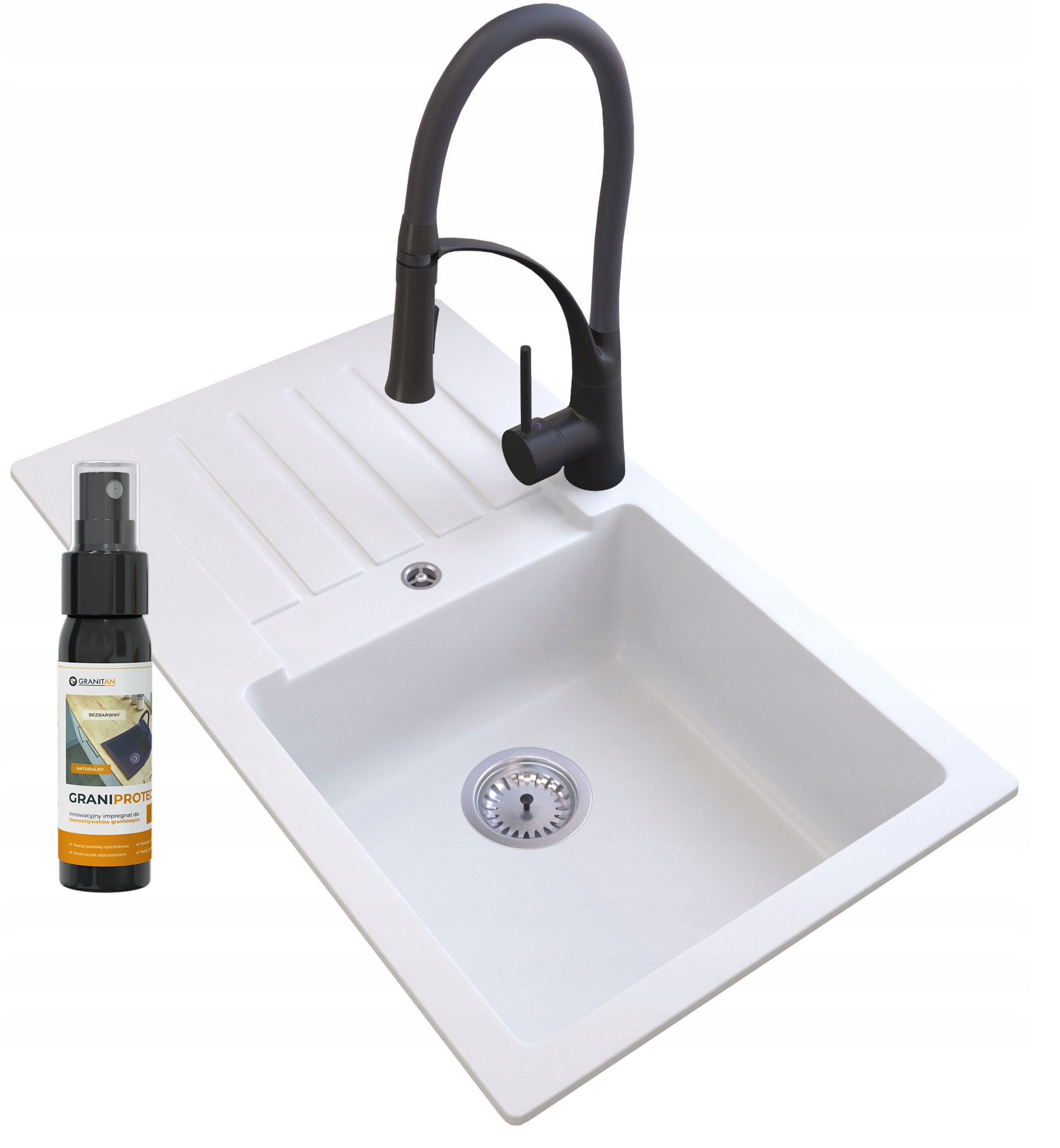 Trix Granitový Drez, Batéria, Sifón Na Stenu