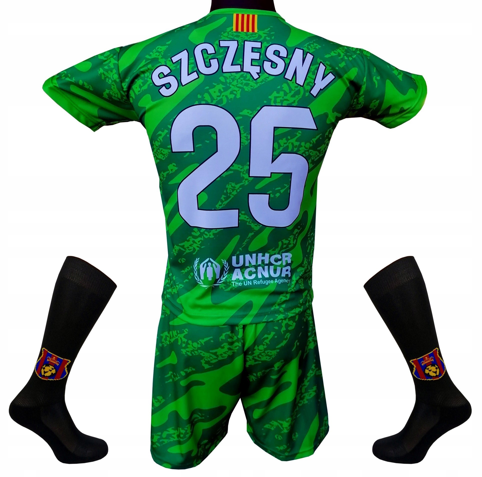 Komplet strój bramkarski Szczęsny klubowy koszulka spodenki getry :: 152 cm