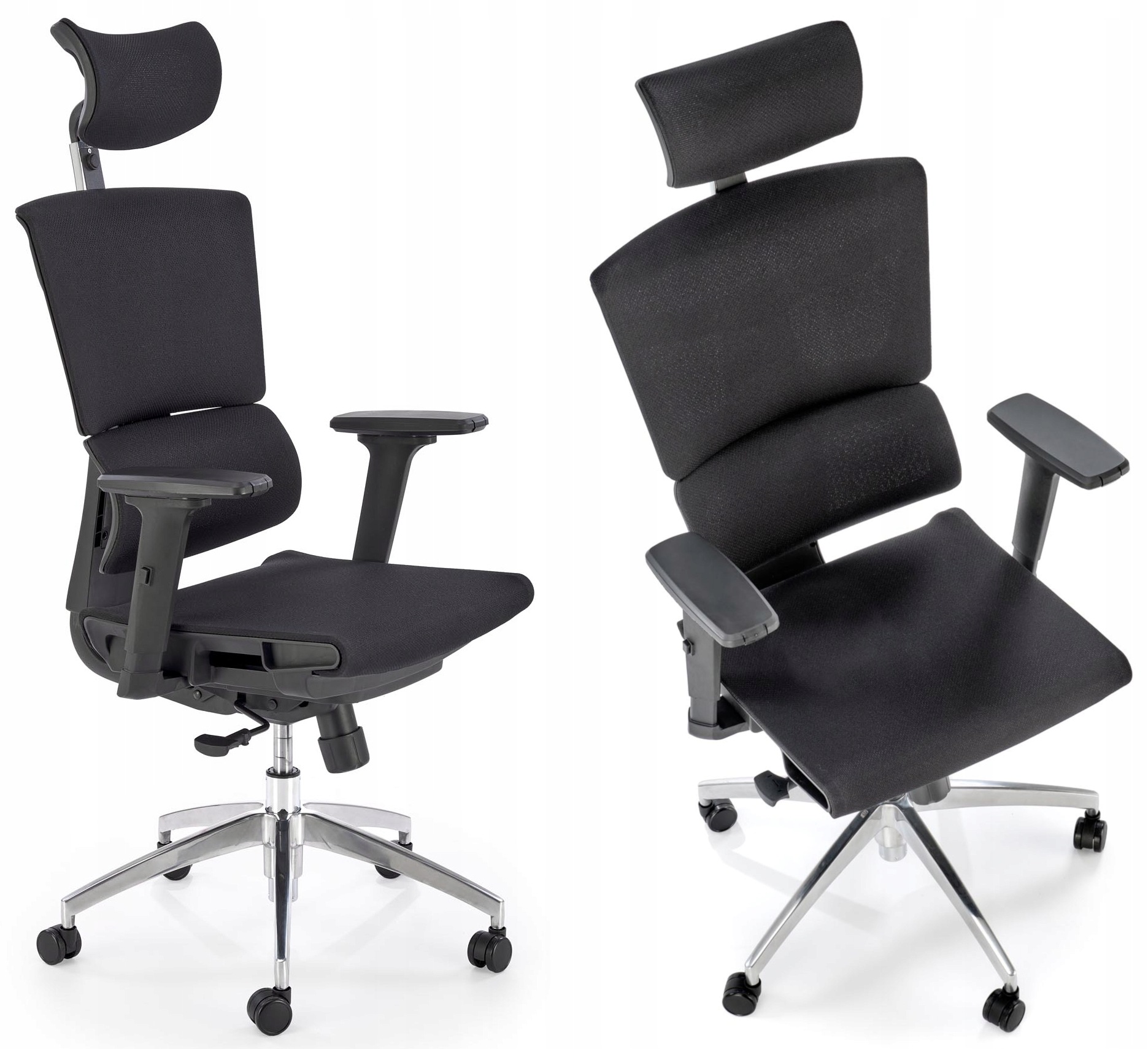 Ergonomiczne krzesło do biurka obrotowe Marcus czarny Siatka Halmar