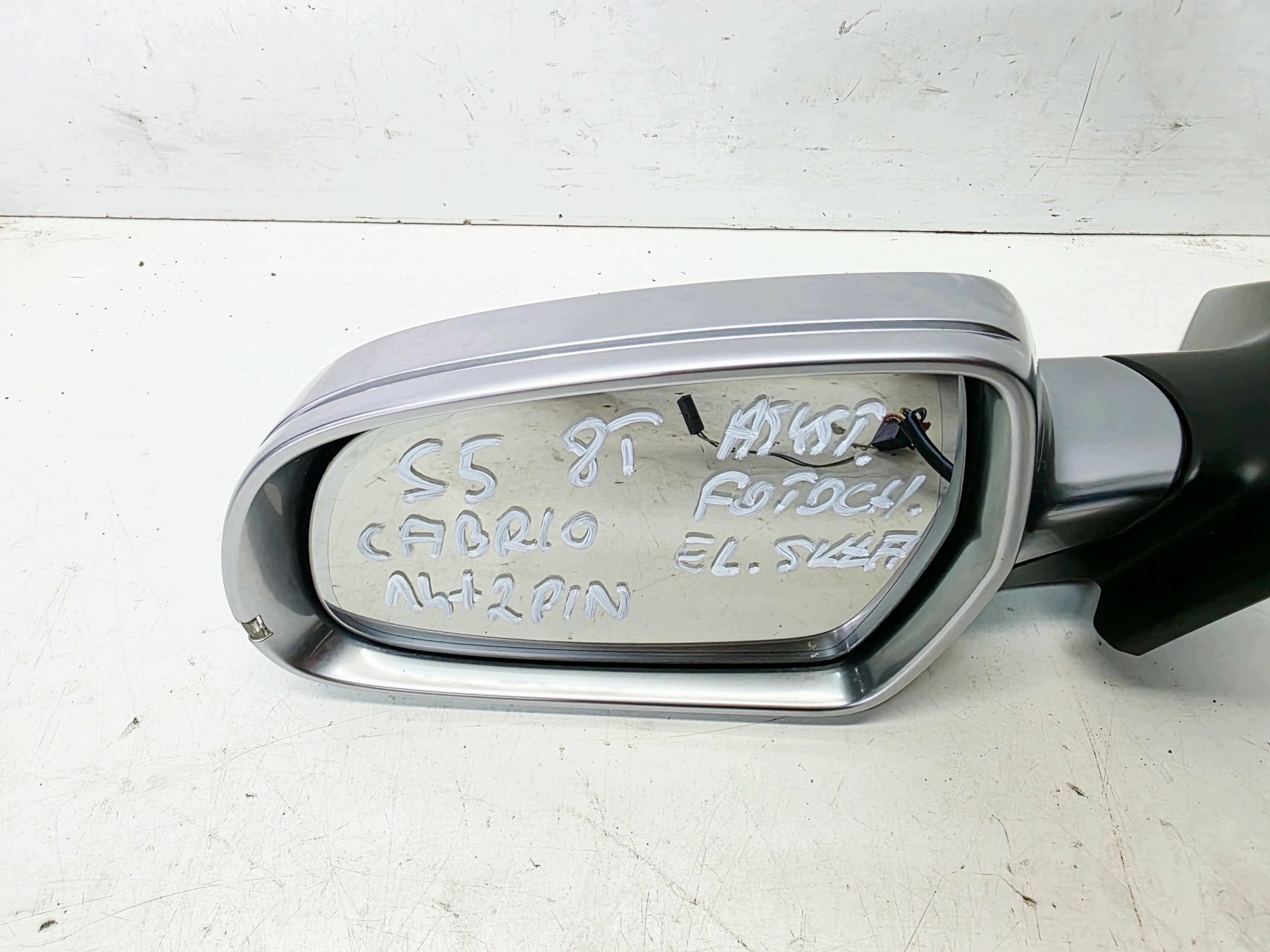 mirror exterior left AUDI A5 S5 8F CABRIO aluminium 3Q7 14+2 PIN UK