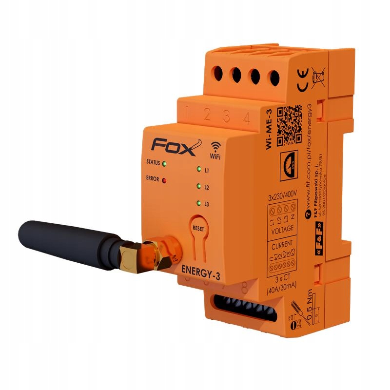3-fázový monitor spotřeby energie Fox 3X230/400V WI-MEF-3