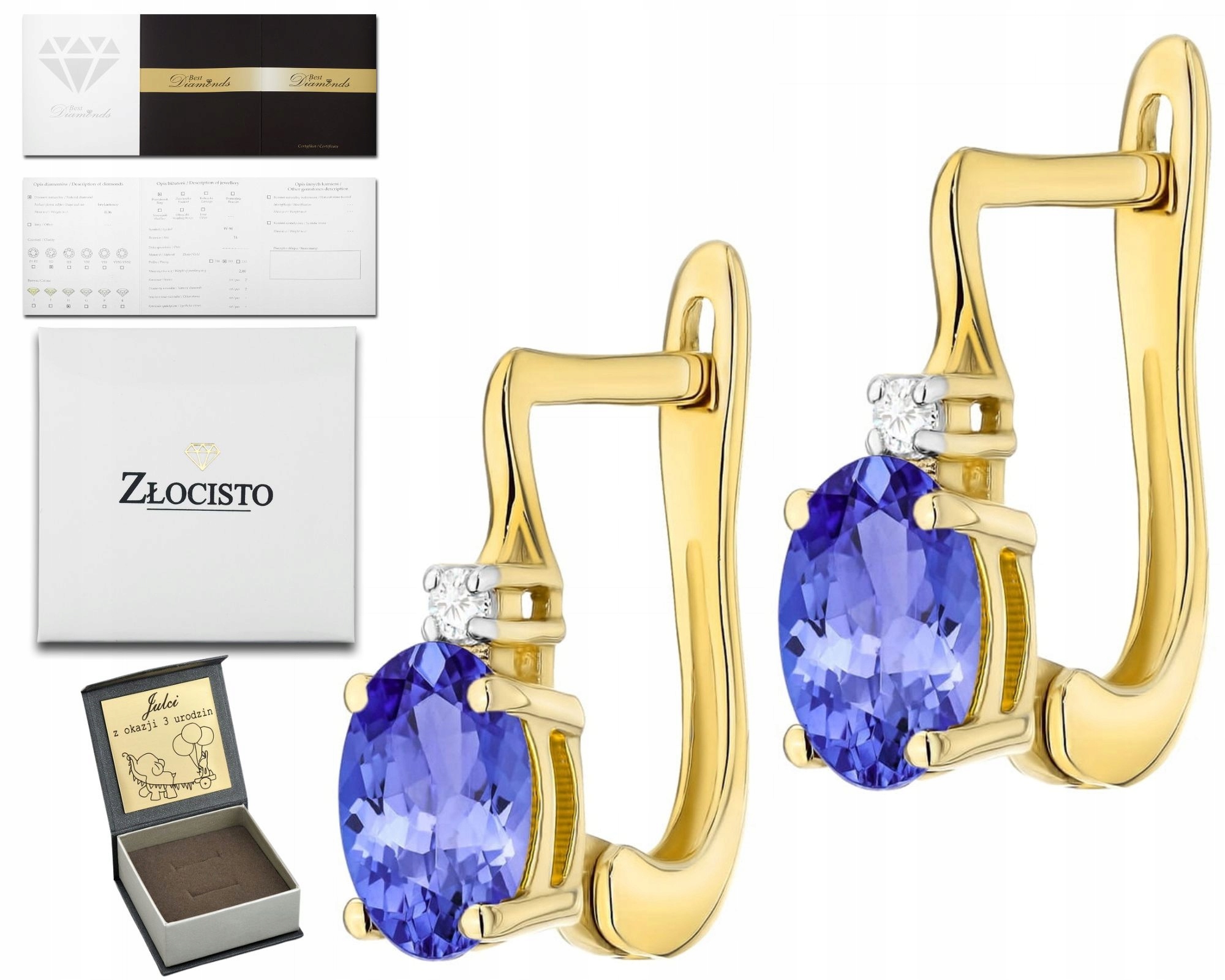 Moderní Elegantní Náušnice Ze Zlata 585