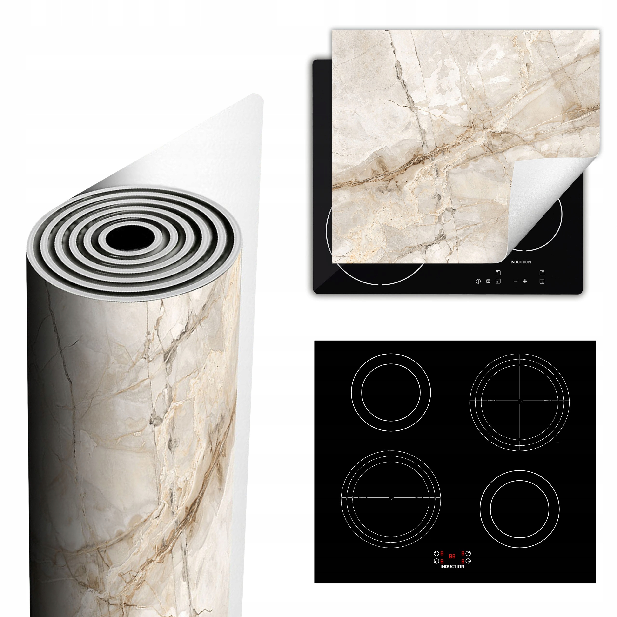 Ochranná Podložka Na Sporák Má Více Místa 60x52 béžová mramor