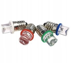 Żarówka LED wkręcana E10 3.8V czerwona